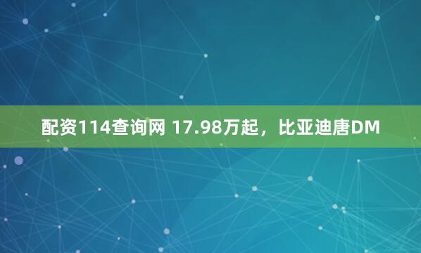 配资114查询网 17.98万起，比亚迪唐DM