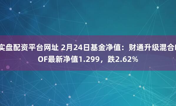 实盘配资平台网址 2月24日基金净值：财通升级混合LOF最新净值1.299，跌2.62%